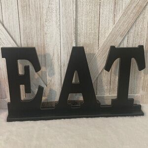 Black Wooden 'EAT' Sign